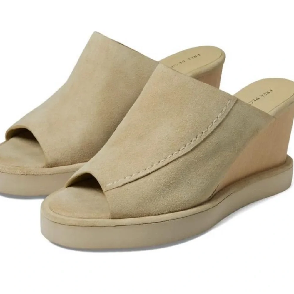 Free People Women's Running in Wedges Mule, Cafe size 8 - Picture 1 of 7